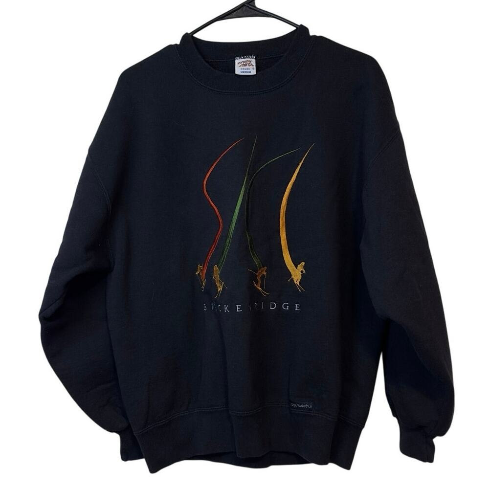 VTG 90s Crazy Shirt Embroidered Breckenridge Ski Unisex Pullover Crewneck Size M